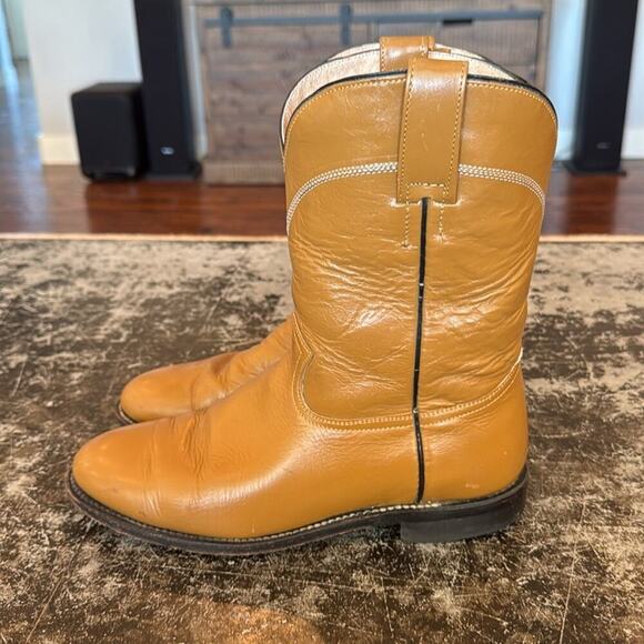 Mens Billy Boots Caramel Colored Leather Western Boots Size 7 main image 6